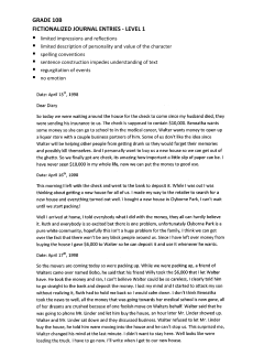 GRADE 10B FICTIONALIZED JOURNAL ENTRIES