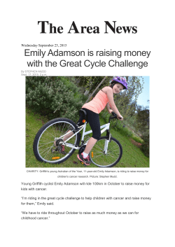 Emily Adamson is raising money with the Great Cycle Challenge