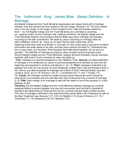Marriage Definition - Ark Baptist College