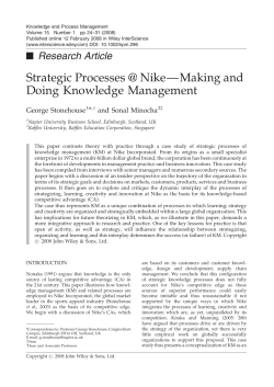 Strategic Processes @ Nike—Making and Doing Knowledge