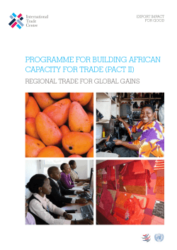 PROGRAMME FOR BUILDING AFRICAN CAPACITY FOR TRADE