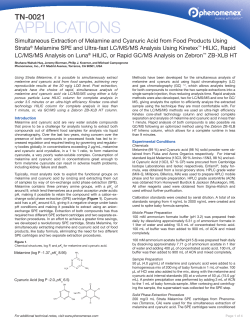 Simultaneous Extraction of Melamine and Cyanuric Acid from Food