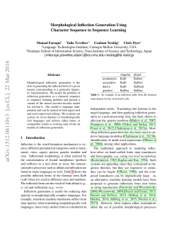 Morphological Inflection Generation Using Character Sequence to