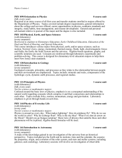 PHY 099/Orientation to Physics 0 course unit