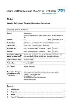 Clinical Aseptic Technique: Standard Operating Procedure