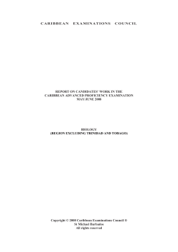 caribbean examinations council report on candidates` work in