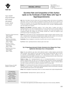 Excretion Rate and Composition of Skin Surface