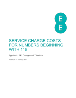 service charge costs for numbers beginning with 118