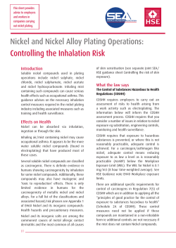 Nickel and Nickel Alloy Plating Operations