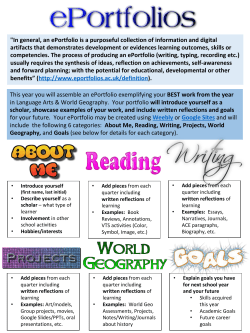 In general, an ePortfolio is a purposeful collection of