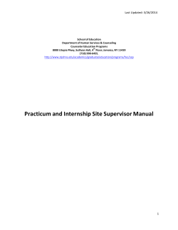 Practicum and Internship Site Supervisor Manual