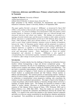 Coherence, deference and difference: Primary school teacher