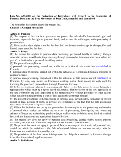 Law No. 677/2001 on the Protection of Individuals with Regard to