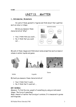 UNIT 13. MATTER