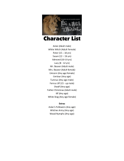 Character List - Alexandria Area Arts Association