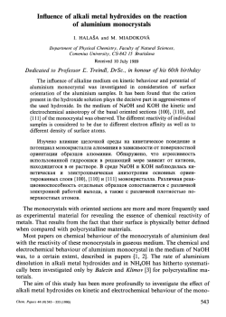 Influence of alkali metal hydroxides on the reaction of aluminium