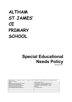 ALTHAM ST JAMES` CE PRIMARY SCHOOL Special Educational