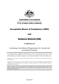 AMC/GM CASR Part 42 - Civil Aviation Safety Authority