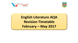 English AQA Revision Schedule