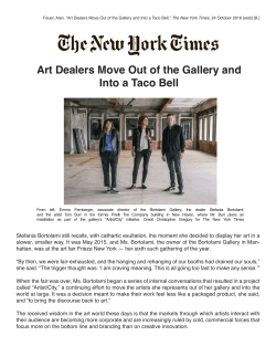 Art Dealers Move Out of the Gallery and Into a Taco Bell