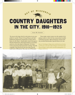 Out of Wisconsin : country daughters in the city, 1910