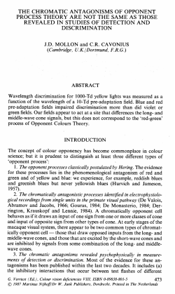 THE CHROMATIC ANTAGONISMS OF OPPONENT PROCESS