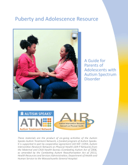 Autism Speaks -- Puberty and Adolescence Resource