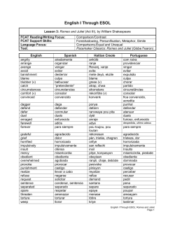 English I Through ESOL - The School District of Palm Beach County