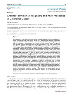 Crosstalk between Wnt Signaling and RNA Processing in Colorectal