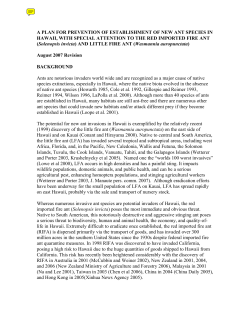 A Plan for Prevention of Establishment of New Ant