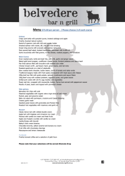 Menu $75.00 per person / Please choose 3 of each course