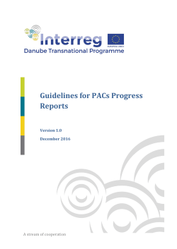 Guidelines for PACs Progress Reports