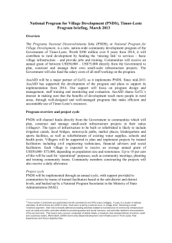 National Program for Village Development (PNDS), Timor