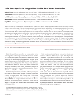 Ruffed Grouse Reproductive Ecology and Nest Site