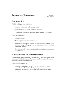 Introduction to Semantics