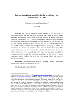 Intergenerational mobility in the very long run: Florence 1427-2011