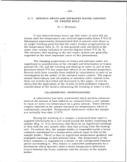11.3. SPECIFIC HEATS AND UNFROZEN WATER CONTENT OF