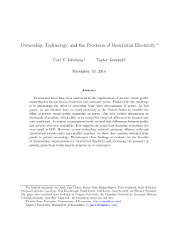 Ownership, Technology, and the Provision of Residential Electricity