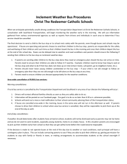 Inclement Weather Bus Procedures Christ The Redeemer Catholic