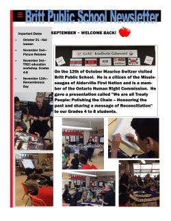 On the 12th of October Maurice Switzer visited Britt Public School