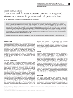 Lean mass and fat mass accretion between term age and 6