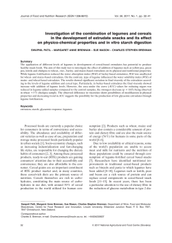 Investigation of the combination of legumes and cereals in the
