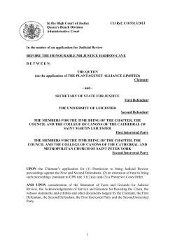 King Richard III permission judgment