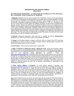 Starbucks for Life: Summer Edition