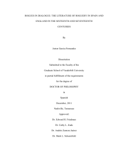 ROGUES IN DIALOGUE: THE LITERATURE OF ROGUERY IN