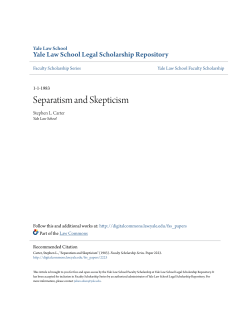 Separatism and Skepticism - Yale Law School Legal Scholarship