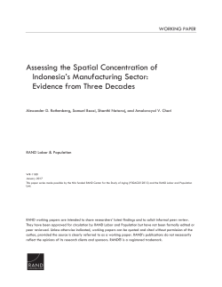 Assessing the Spatial Concentration of Indonesia`s Manufacturing