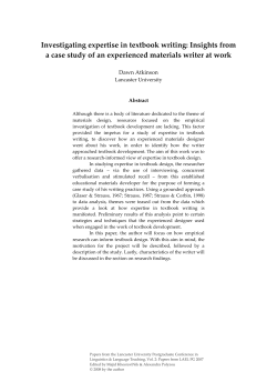 Investigating expertise in textbook writing
