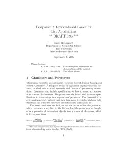 Lexiparse: A Lexicon-based Parser for Lisp