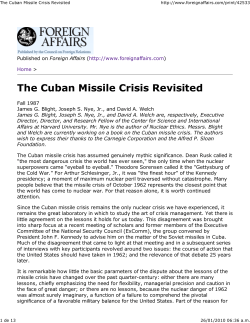 The Cuban Missile Crisis Revisited